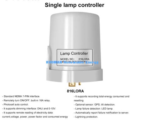 スマートローラワン LED路灯,リモート0−10Vディミング,NEMA単一ランプコントローラ,都市道路照明