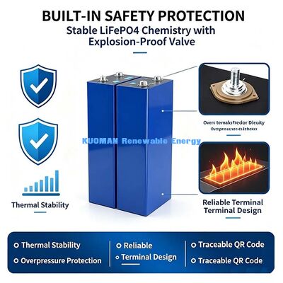 A級 300Ah 3.2V リチウム鉄リン酸電池,電信基地局のバックアップ電源のためのプリズマ式貯蔵電池
