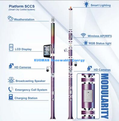 マルチ機能 スマートポール 照明,CCTV,Wi-Fi,スピーカー