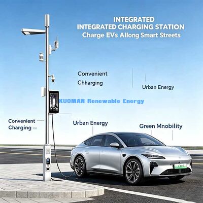 スマートシティ街路灯、CCTVカメラ、WiFiホットスポット、EV充電ステーション付きスマート街路灯