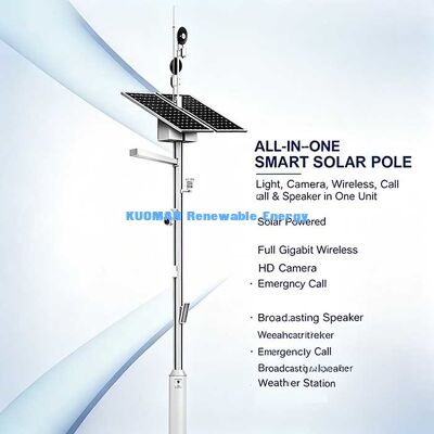 太陽光発電の多機能スマートポール,WiFiAP,LEDライト,カメラ,スピーカー&LCDディスプレイ